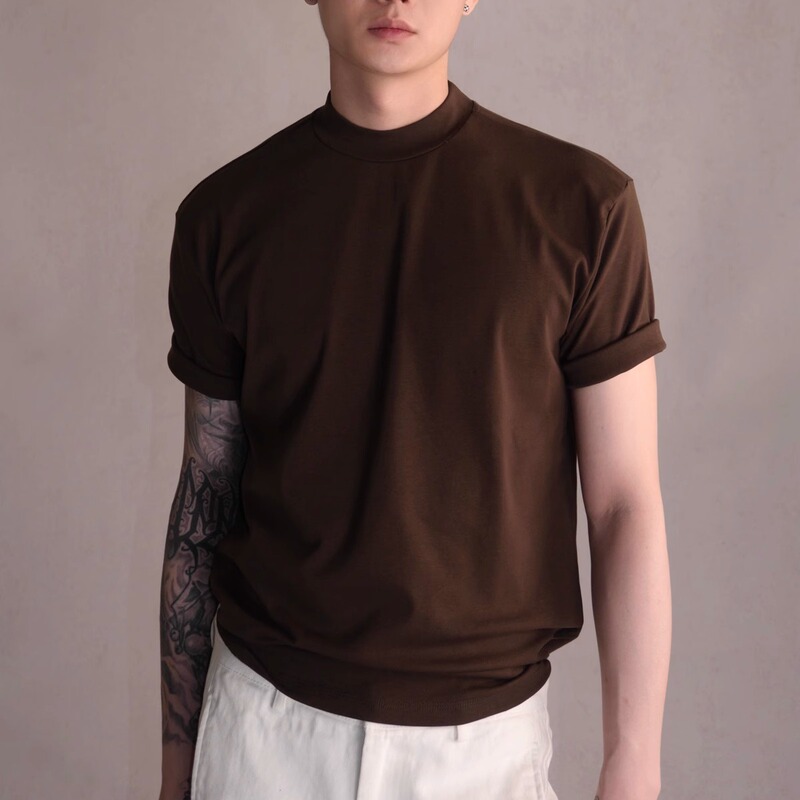 Palepure Regular Shoulder Small Neckline Summer 2025 Slim Fit Quick-Drying Versatile Basic Five-Quarter Sleeve Base T-Shirt for Men Palepure Regular Shoulder Small Neckline Summer 2025 Slim Fit Quick-Drying Versatile Basic Five-Quarter Sleeve Base T-Shirt for Men