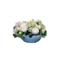 Hotel round table turntable dining table flower arrangement new Chinese style high-end restaurant living room artificial flower arrangement decorative floral arrangement