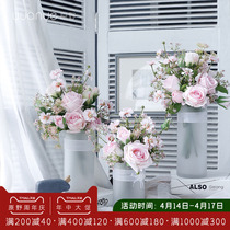 Nordic Wind Emulation Flower Decoration Pendulum Pieces Fake Flowers Upscale Indoor Living Room Dining Room Table Silk Flowers Genguan Tea Table TV Cabinet