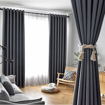 Nordic simple modern solid color thickened full shading sunscreen insulation living room high-grade atmospheric bedroom floating curtain fabric