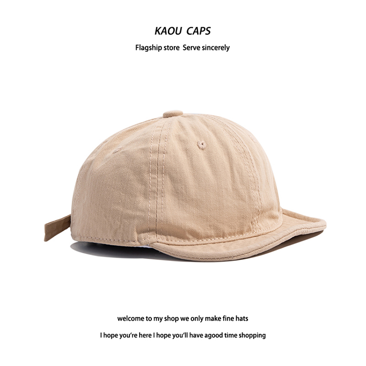 Washed and distressed short brimmed duckbill Korean version versatile trendsetter soft top couple work outfit baseball_voghion.com