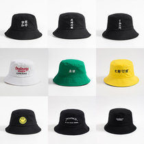 Fishermans hats for men and women Spring and Autumn Korean version of ulzzang Harajuku hats Chinese embroidery Tide people sunscreen sunshade basin hat tide