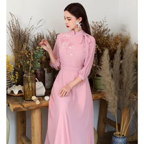 Young modified cheongsam dress 2021 New Chinese style temperament girl retro National style womens clothing