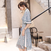 Lotus Leaf sleeve cheongsam young Chinese style 2021 New retro Republic of China style womens modified dress women