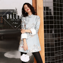 Cheongsam autumn and winter women long sleeve thick warm 2021 New Chinese style retro Chinese style improved Tang suit cotton cotton jacket