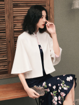 Cheongsam coat womens outside Chinese style short woolen coat shawl improvement Hanfu small dress coat women