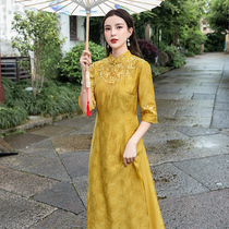 Cheongsam 2021 New retro modified summer slim Ao Dai Republic style high-end daily long dress