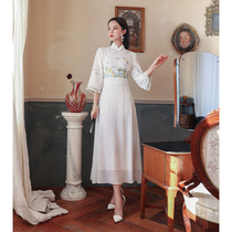 Improved version of cheongsam young girl summer can often wear 2021 New Slim retro long womens dress