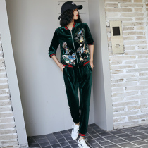Velvet set women 2019 new autumn and winter thick warm Leisure Sports Baseball clothing womens fashion two-piece womens fashion