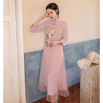 Cheongsam young girl improved version of summer 2021 New slim embroidery retro female dress usually wear