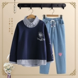 Осенний комплект для школьников, лонгслив, толстовка, для средней школы, 12-15 лет