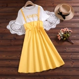 Платье для школьников, мини-юбка, летняя одежда, милый комплект, приталенный корсет, короткий рукав, для средней школы, подходит для подростков