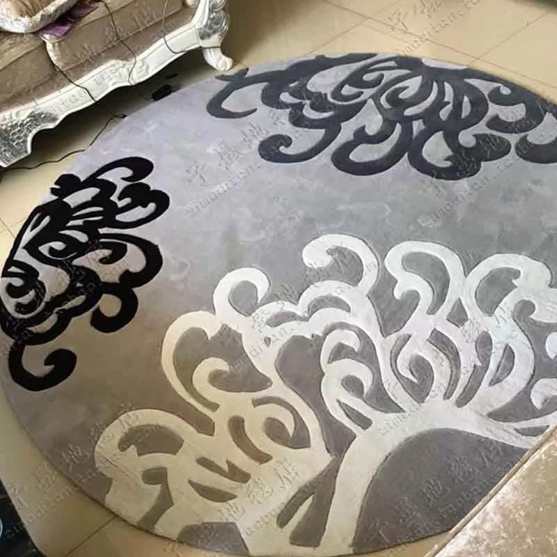 Mẫu phòng kiểu Âu-Mỹ-Trung thảm tròn phòng khách bàn cà phê sofa phòng ngủ đầu giường handmade - Thảm