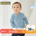 Balabala Baby T-shirt bé trai sơ mi dài tay bé gái mùa thu và mùa đông cởi quần áo trẻ em cổ tròn dài t-dày - Áo thun