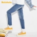 Quần áo trẻ em Balabara quần bé gái mùa xuân 2020 trẻ em trung niên mới kéo dài quần jean mỏng - Quần jean