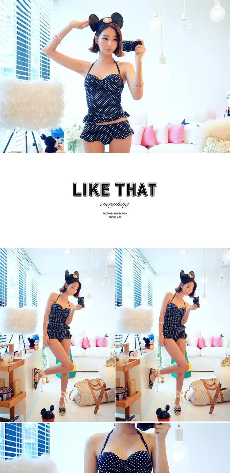 CORTUBO2015 mùa hè chia bikini áo tắm sóng điểm kiểm soát bikini mỏng áo tắm nữ nhỏ ngực pad - Bikinis bộ đồ tắm