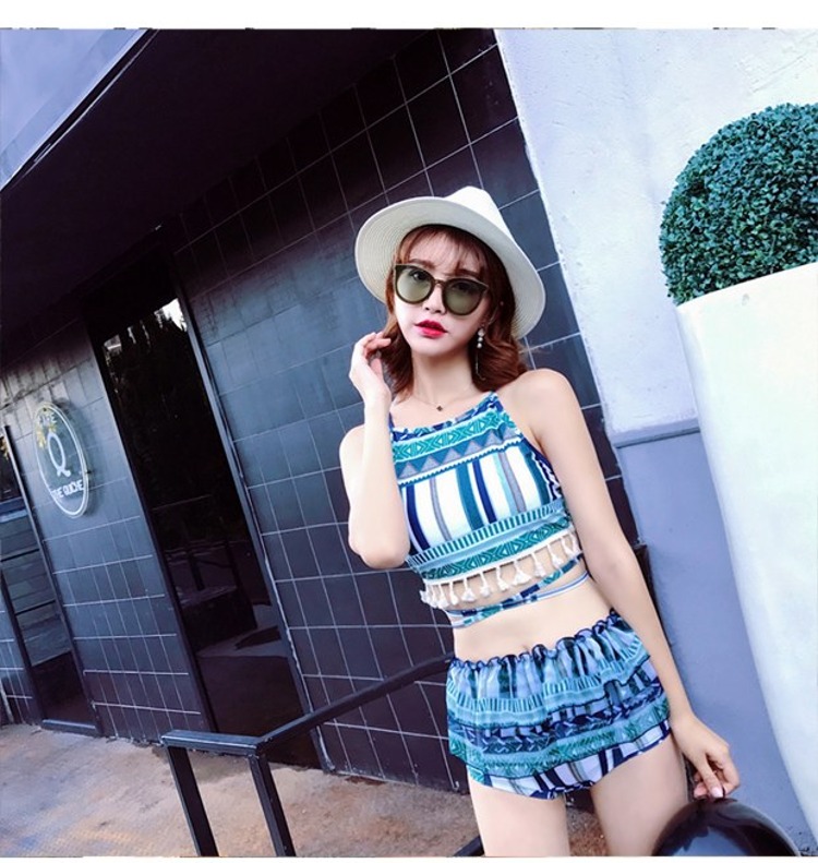 CORTUBO áo dài không đều áo tắm nữ bảo thủ mùa xuân nóng bỏng che bụng váy bikini - Bộ đồ bơi hai mảnh đồ bơi nữ 2 mảnh
