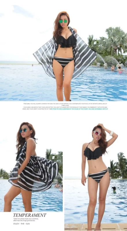 CORTUBO áo tắm nữ chia tam giác bikini ngực nhỏ tập hợp che bụng siêu gợi cảm áo tắm Hàn Quốc - Bikinis