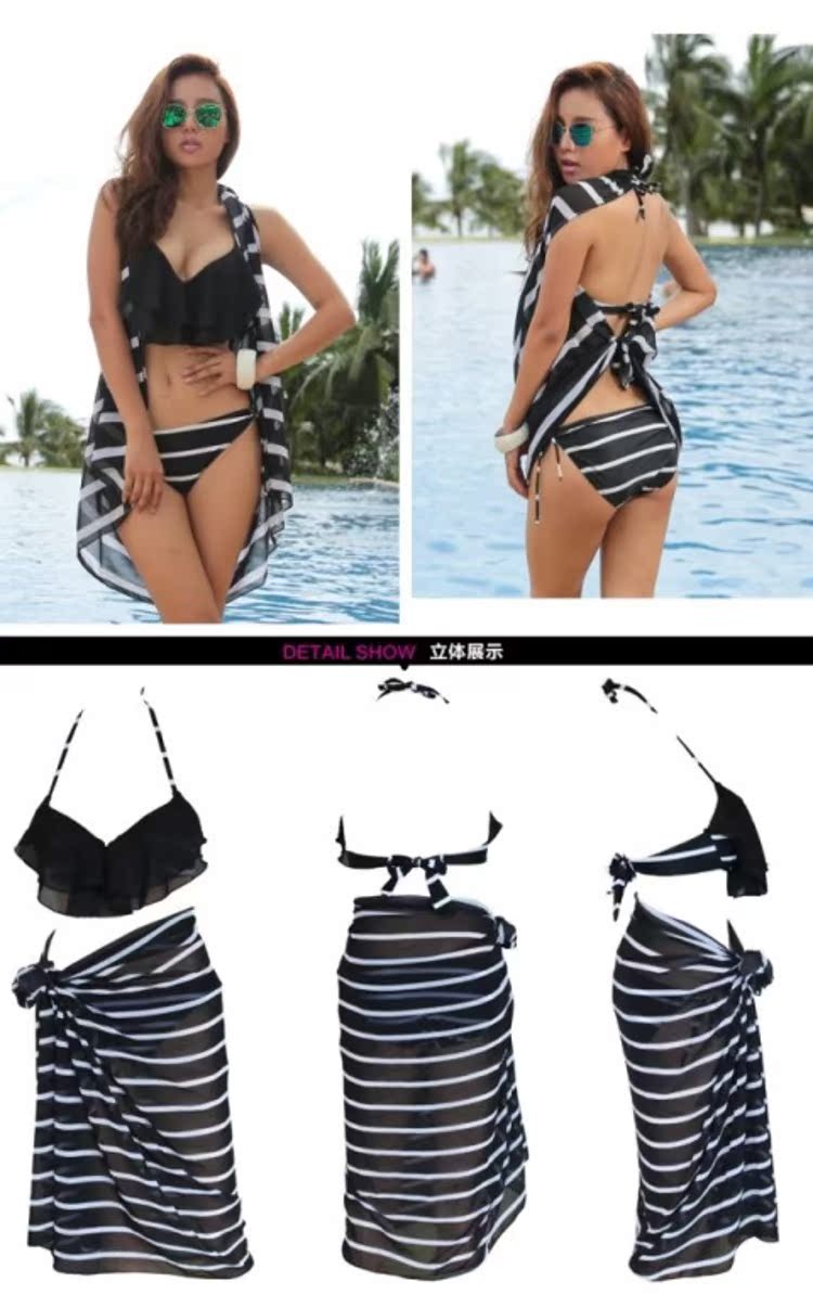 CORTUBO áo tắm nữ chia tam giác bikini ngực nhỏ tập hợp che bụng siêu gợi cảm áo tắm Hàn Quốc - Bikinis đồ bơi 1 mảnh váy