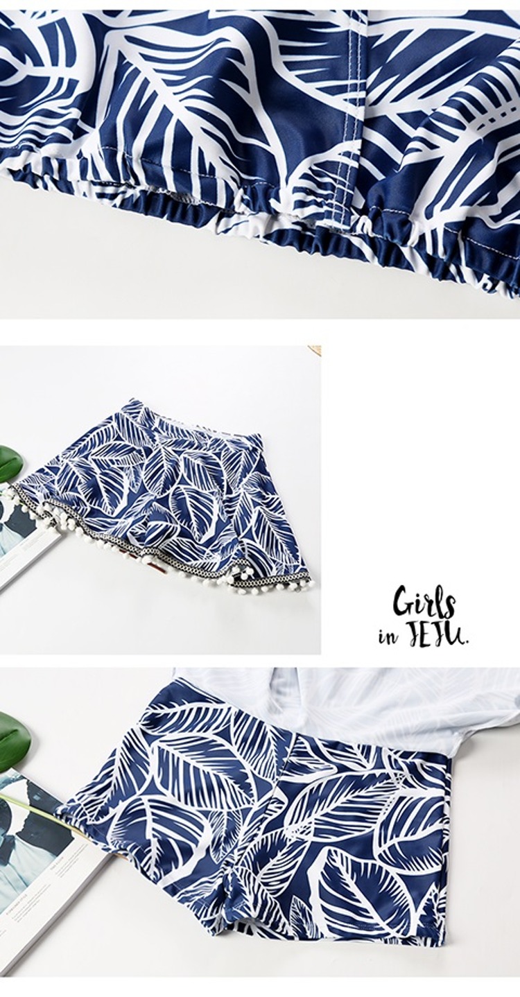 CORTUBO2018 mới đi biển cặp đôi áo tắm ba mảnh phù hợp với nữ bìa thịt bụng bảo thủ chia kiểu váy tay áo - Vài đồ bơi 	đồ đôi đi biển cặp	