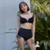 CORTUBO Bikini Hàn Quốc ngọt ngào bên lá sen eo cao che bụng giảm béo mùa xuân nóng chia áo tắm - Bikinis Bikinis