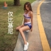 Đồ bơi nữ thương hiệu CORTUBO áo ba lỗ hàn quốc mùa xuân nhỏ nước hoa cỡ lớn bikini thể thao chống nắng che bụng - Bikinis ao tắm Bikinis