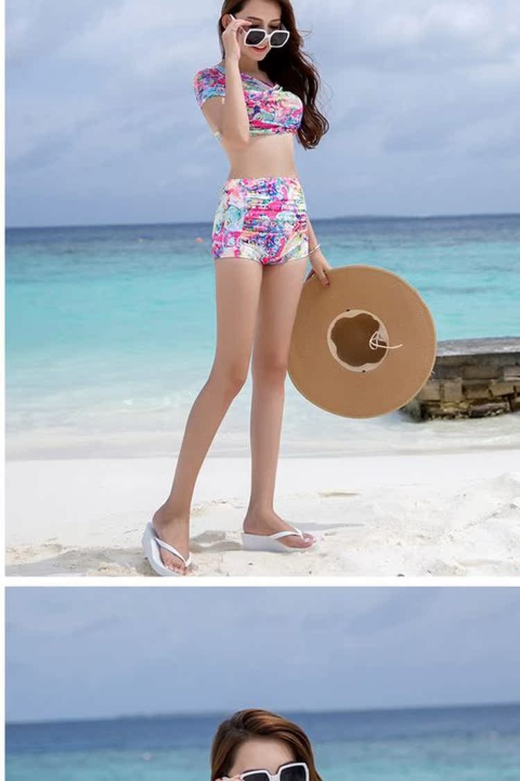 CORTUBO2018 áo tắm mới cho nữ bikini ba mảnh che eo cao che bụng thon gọn thu thập suối nước nóng - Bikinis đồ bơi nữ 2 mảnh