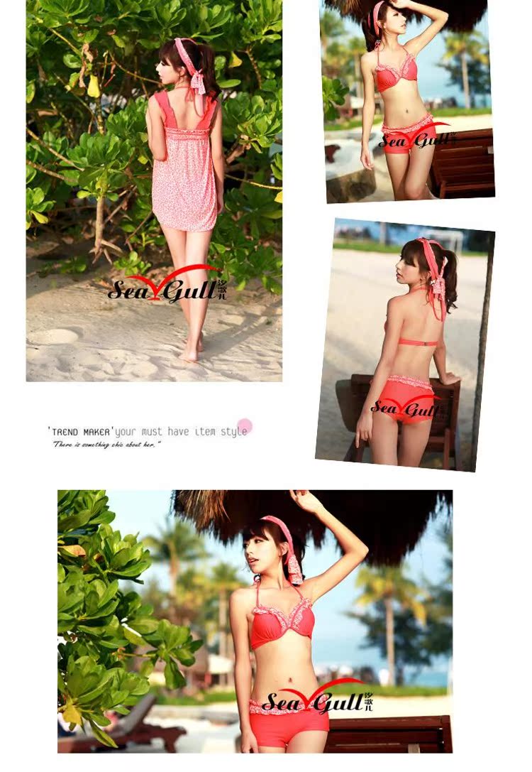CORTUBO Bộ đồ bơi bikini bằng phẳng 3 mảnh thép tấm Lượm suối nước nóng tươi hoa 332 - Bikinis áo tắm kín đáo