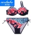 CORTUBO Bikini C D E F Cúp Ngực Lớn Bikini Có Gọng Gọng Gọng Áo Tắm Lớn Mỡ Tam Giác MM - Bikinis