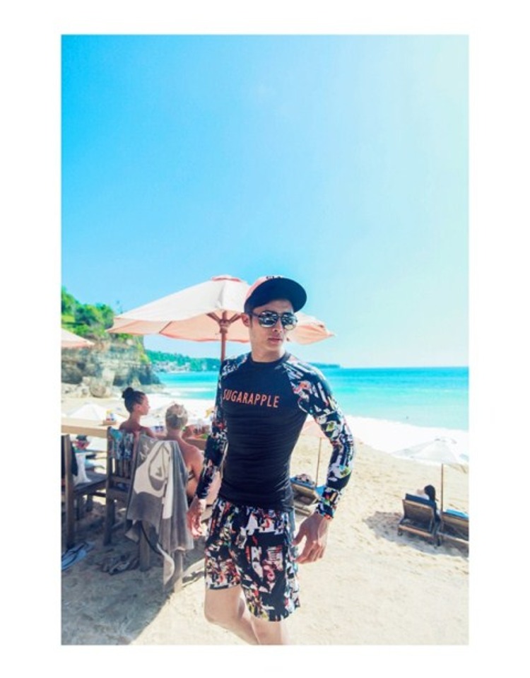 Đồ bơi nam CORTUBO Đồ bơi nam dài tay Counter Thương hiệu Đồ bơi Chạy Đồ bơi nam Kem chống nắng Đồ bơi nam khô nhanh - Nam bơi đầm mua quần bơi nam