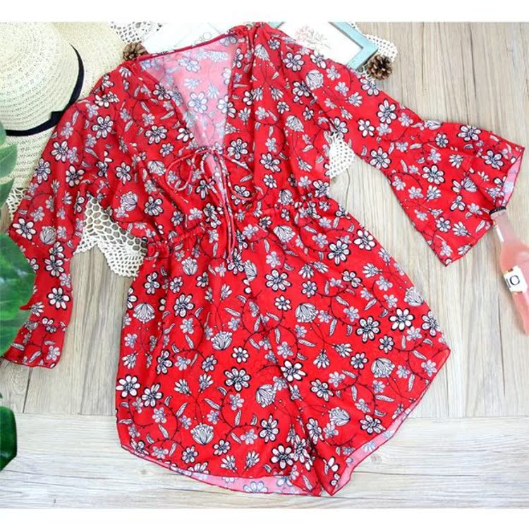 CORTUBO áo tắm nữ retro ngực nhỏ thu thập eo cao bikini bảo thủ che bụng gợi cảm lớn ba mảnh phù hợp với mỏng - Bikinis bo bikini