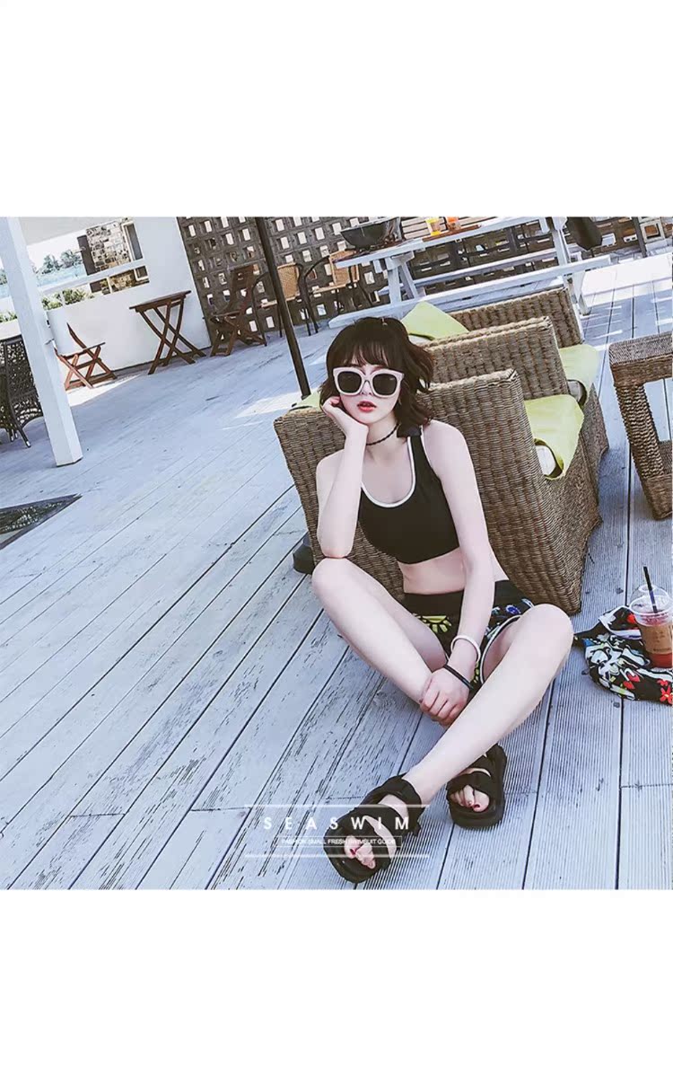 CORTUBO2018 Áo tắm nữ võ sĩ bikini ngực nhỏ tập hợp thép tấm nữ sinh viên nhỏ tươi Hàn Quốc - Bikinis áo choàng tắm biển