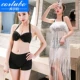 CORTUBO chia áo tắm nữ màu rắn gợi cảm bikini ba mảnh thời trang Hàn Quốc khí chất Slim bên bờ biển - Bikinis đồ bơi nữ liền thân