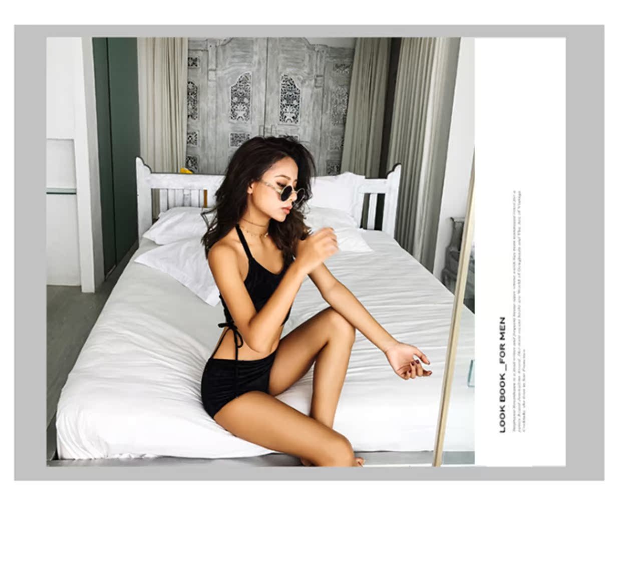 CORTUBO Bikini Tấm thép của phụ nữ Thu thập eo cao Bao phủ suối nước nóng Hàn Quốc Hương thơm nhỏ chia 3 - Bikinis bộ đồ bơi dài tay