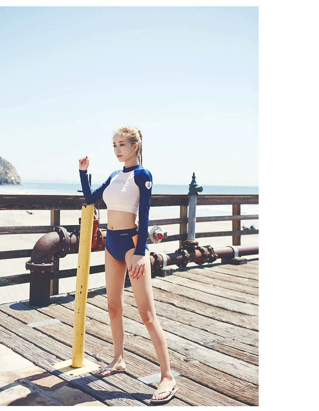 CORTUBO thương hiệu quần áo chống nắng chia tay áo dây kéo áo quần áo lặn áo tắm thể thao nước bơi - Bộ đồ bơi hai mảnh