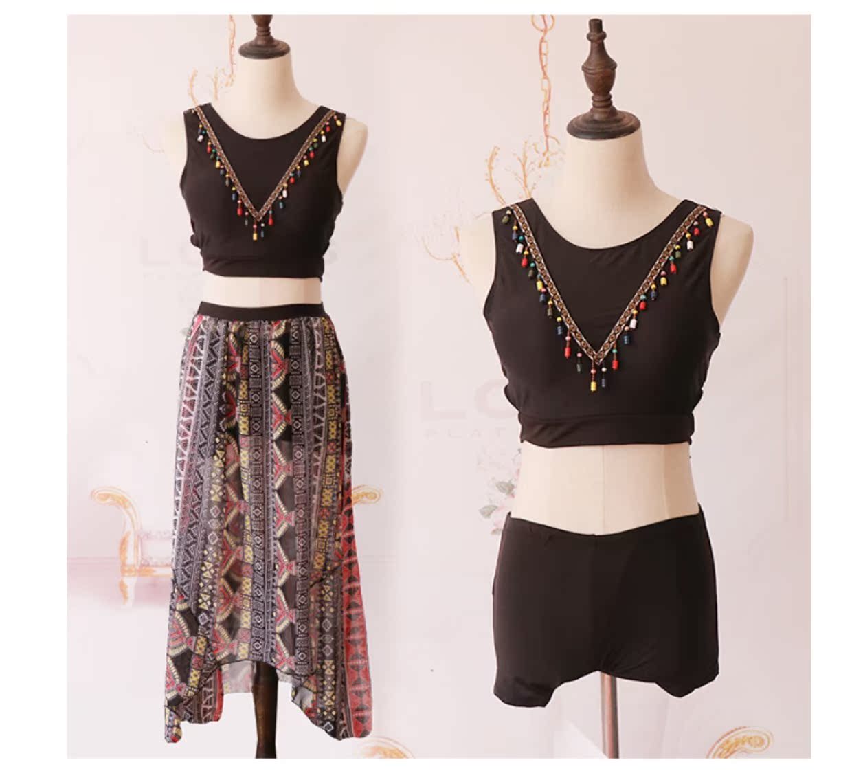 CORTUBO Bikini Retro Counter Thương hiệu Váy ba lỗ màu xanh hải quân Phụ nữ bơi chia áo tắm Spa Đen - Bikinis bikini gợi cảm