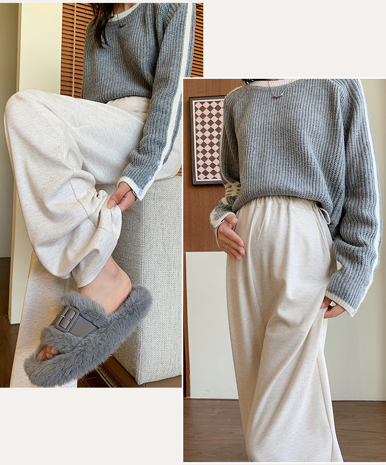 Maternity Pants for Spring and Autumn, Wide-Leg Pants for Outdoor Wear, Fleece-Lined and Thickened, Do Not Tighten on the Belly during Pregnancy, — 21