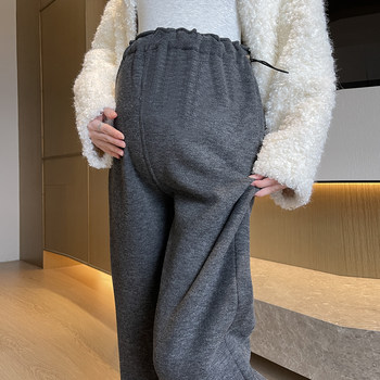 Maternity pants for fall and winter wide leg outer wear pants