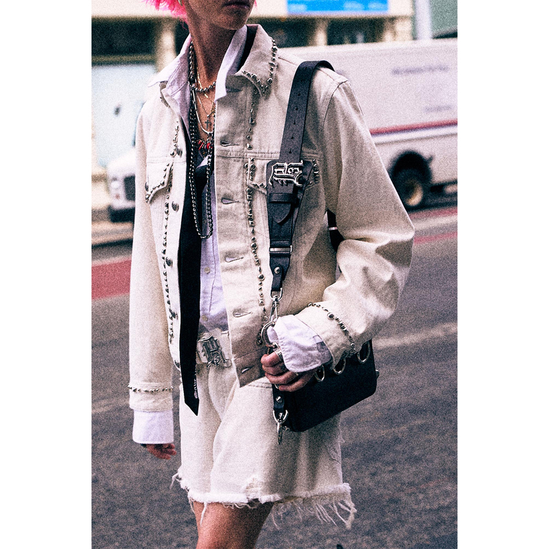 New York, Usa 13 2026 Spring/Summer American Retro Heavy-Duty Studded Denim Jacket