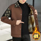 Lapel plus velvet thickened jacket for men in winter, youth handsome trendy brand fashion design workwear warm jacket clothes