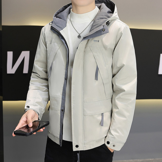 Winter down jacket men's short 2025 new Korean style trendy brand youth thickened workwear hooded jacket