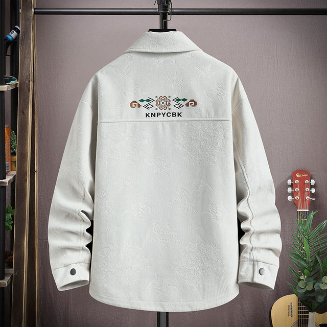 Waffle Jacket for Men, Autumn Ethnic Style Patchwork Fashion Lapel 2025 New Trendy Brand Jacket Spring Clothing