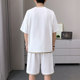Waffle sports suit men's summer thin round neck short-sleeved T-shirt handsome shorts trend matching two-piece set