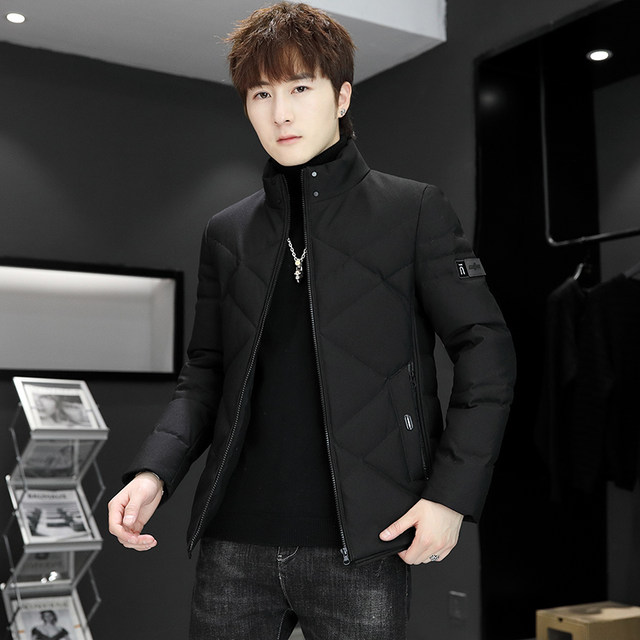 2021 Winter Men's Korean Style Trendy Thickened Slim Fit Stand Collar Stylish Casual Cotton Jacket Trendy Brand Versatile Coat