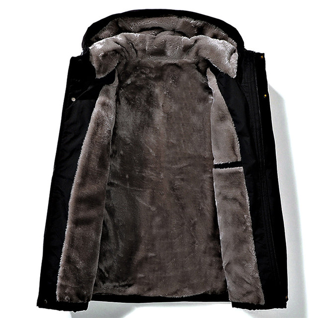 High-End Winter Men's Jacket 2025 New American Style Hooded Fleece-Lined Thickened Jacket Stylish Trendy Warm Top