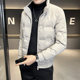 Down jacket men's winter 2025 new trendy brand handsome stand-up collar high-end dark embossed light and short trendy jacket