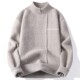 Half-Zip Stand-Up Collar Knit Sweater for Men, Winter 2025 New Trendy Brand Color-Blocking Loose Casual Warm Lazy Style Sweater