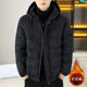 Corduroy jacket men's autumn and winter cotton thickened hooded cotton coat trendy brand handsome casual loose high-end cotton coat