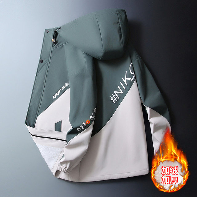 Men's Fleece-Lined Thick Jacket 2023 Autumn and Winter New Style ins Trendy Brand Super Popular Workwear Top Men's Casual Jacket