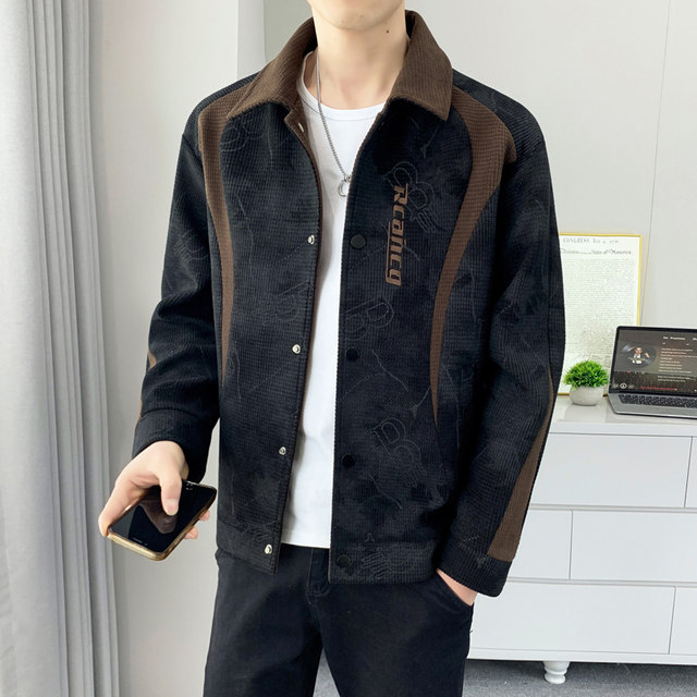Lapel Jacket for Men, Spring and Autumn 2026 New Trendy Slim-Fit Stylish Coat, American-Style High-End Jacket for Teenagers
